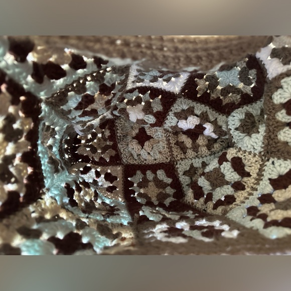 Handmade Crocheted Granny Square Tote - Picture 4 of 5